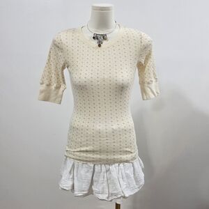 Abercrombie vintage quarter sleeve cream deer print top